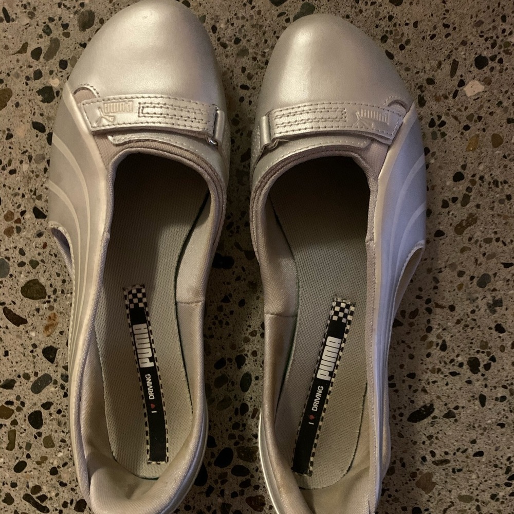 Cute silver Puma shoes